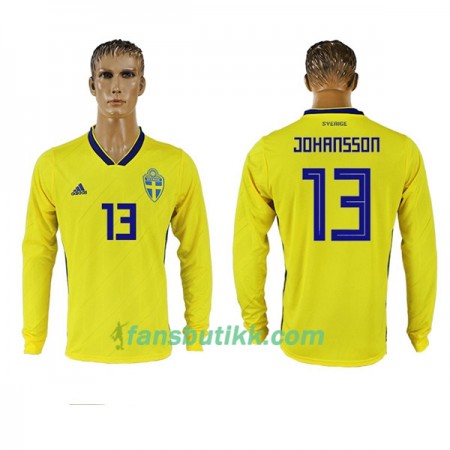 Fotball-VM 2018 Sverige drakt Johansson 13 Hjemmetrøye Langermet